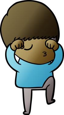 Bir insan tarafından çizilmiş sakin çocuk çizgi filmi.