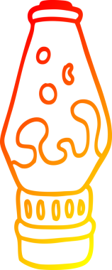 Bir insan tarafından çizilmiş çizgi lav lambasının sıcak çizgi çizimi