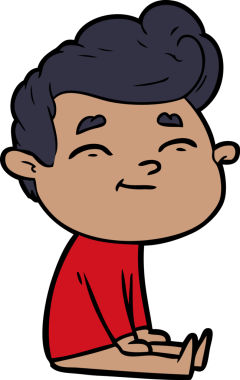 Bir insan tarafından çizilmiş mutlu çizgi film adamı.