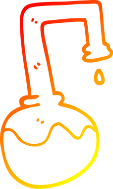 Bir insan tarafından çizilen köpüren kimyasalların sıcak çizgi çizimi