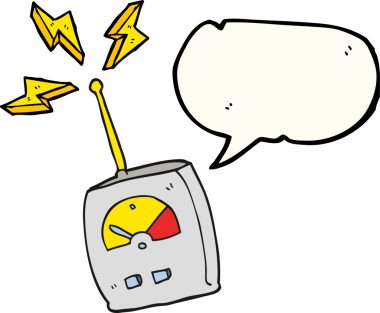 Bir insan tarafından çizilmiş serbest konuşma balonu karikatür bilim ekipmanı