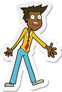 Bir insan tarafından çizilmiş bir karikatür çıkartması.