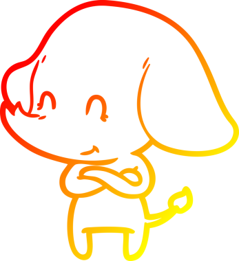 Bir insan tarafından çizilmiş şirin bir fil çizimi.