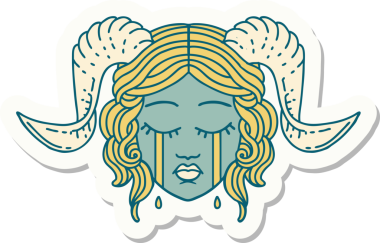 Bir insan tarafından çizilmiş ağlayan, bağlayan karakterin çıkartması.