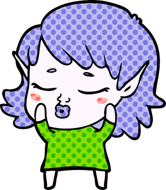 Bir insan tarafından çizilmiş güzel elf kızı.