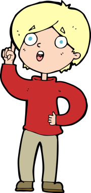 Bir insan tarafından çizilmiş bir fikri olan çizgi film çocuğu.