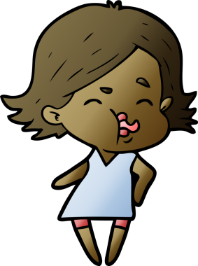 Bir insan tarafından çizilen karikatür kızı.