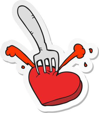 Bir insan tarafından çizilmiş bir kalp karikatürü çıkartması.