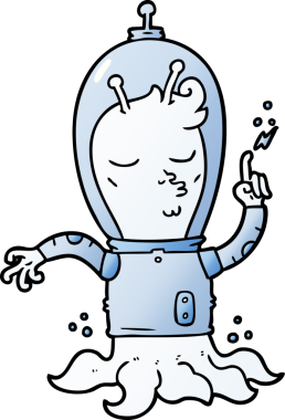 Bir insan tarafından çizilmiş uzaylı çizgi filmi.