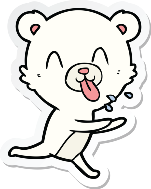 Bir insan tarafından çizilmiş kaba bir kutup ayısının çıkartması.