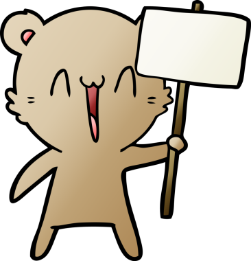 Bir insan tarafından çizilmiş mutlu ayı karikatürü