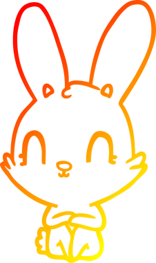 Bir insan tarafından çizilmiş sevimli bir tavşan çizimi.