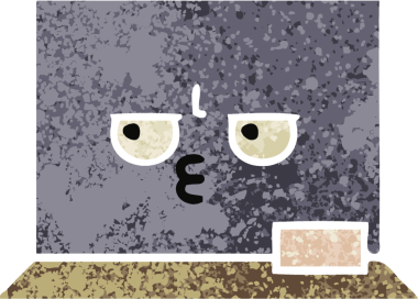 Bir insan tarafından çizilmiş bir yazı tahtasının retro çizim tarzı karikatürü