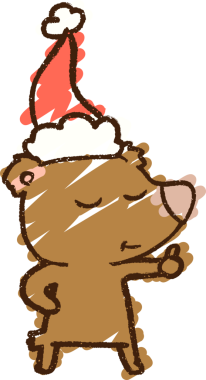 Bir insan tarafından çizilmiş Noel Ayısı Tebeşiri