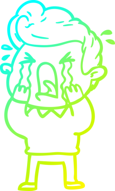 Bir insan tarafından çizilmiş ağlayan bir karikatür çizimi.