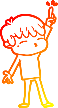 Bir insan tarafından çizilmiş, çizgi film karakteri meraklı bir çocuk çizimi.