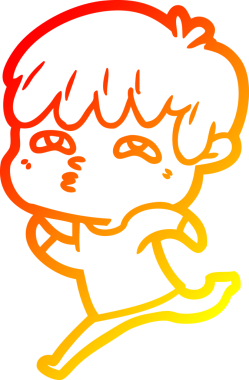 Bir insan tarafından çizilmiş, karikatür meraklısı bir adamın sıcak çizgi çizimi