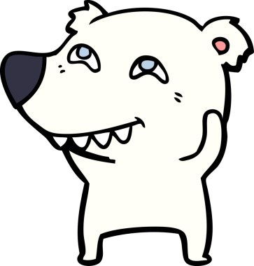 Bir insan tarafından çizilmiş kutup ayısı karikatürü