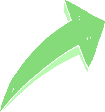 bir insan tarafından çizilmiş düz renk çizgi film oku