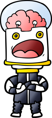 Bir insan tarafından çizilmiş çizgi film robotu