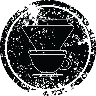 Kahve filtresi. Bir insan tarafından çizilmiş dairesel sıkıntı sembolü.