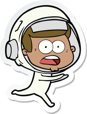 Bir insan tarafından çizilen bir karikatür çıkartması astronotu şaşırttı.