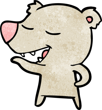 Bir insan tarafından çizilmiş çizgi film ayısı.