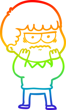 bir insanın çizdiği gökkuşağı gradyanı çizimi