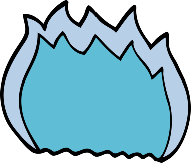 Bir insan tarafından çizilmiş mavi alev karalaması