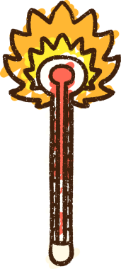 Bir insan tarafından çizilen Sıcak Termometre Tebeşiri