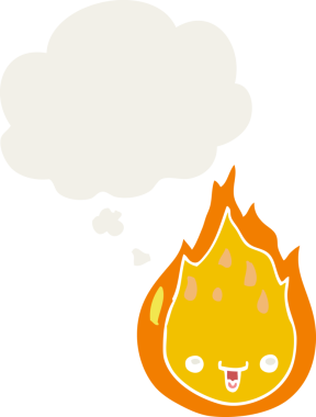 Düşünce baloncuklu çizgi film alevi bir insan tarafından çizilmiş.