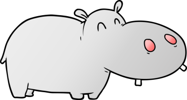 Bir insan tarafından çizilmiş çizgi film hipopotamları