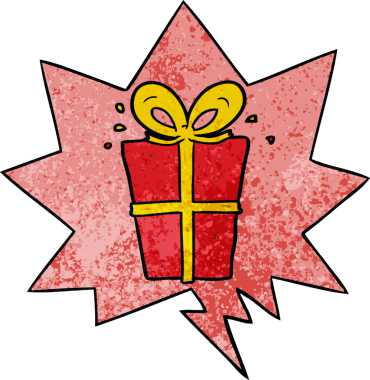 Konuşma baloncuğu ile sarılı bir karikatür insan tarafından çizilmiş retro doku tarzı