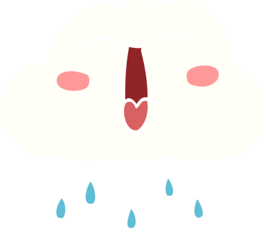 Bir insan tarafından çizilmiş mutlu karikatür karalama yağmur bulutu