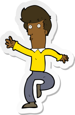 Bir insan tarafından çizilmiş aceleci bir adamın çıkartması.