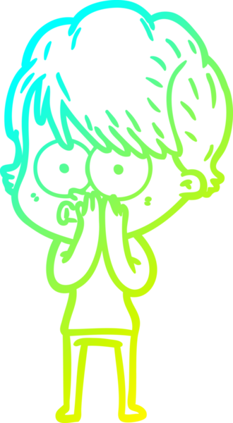 Bir insan tarafından çizilmiş bir karikatür kadın çizimi.