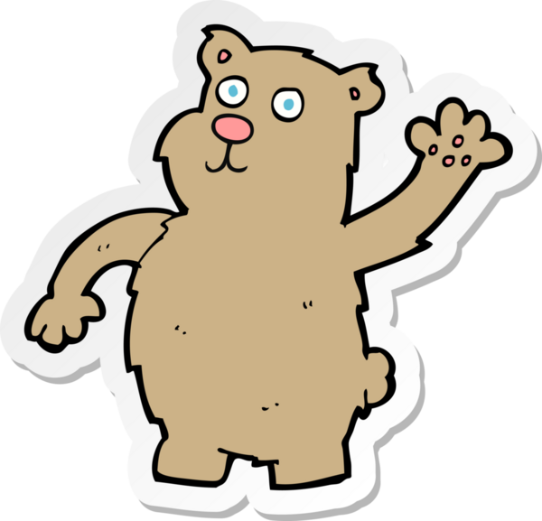 Bir insan tarafından çizilmiş, sallanan bir ayının çıkartması.