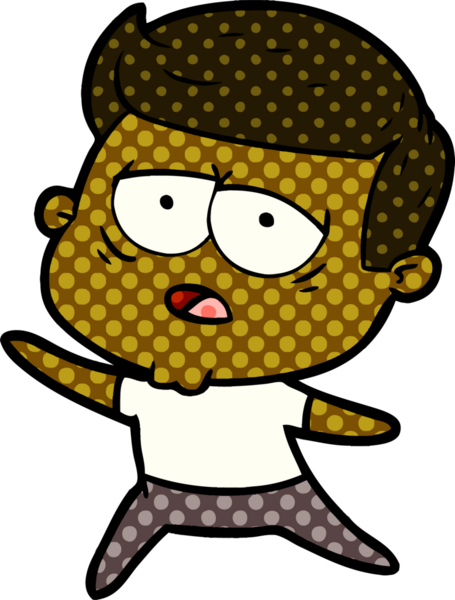 Bir insan tarafından çizilmiş yorgun bir adam.