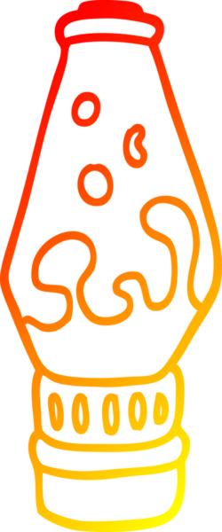 Bir insan tarafından çizilmiş çizgi lav lambasının sıcak çizgi çizimi