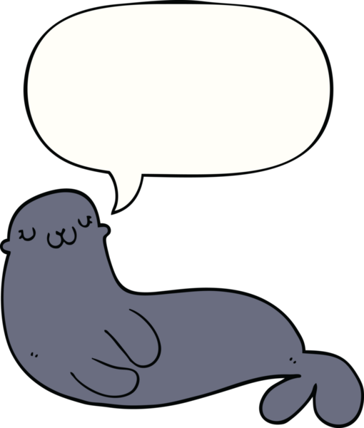 Bir insan tarafından çizilmiş konuşma balonlu şirin karikatür mührü.