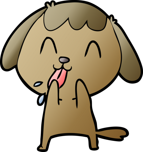 Bir insan tarafından çizilmiş şirin bir çizgi film köpeği.