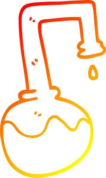 Bir insan tarafından çizilen köpüren kimyasalların sıcak çizgi çizimi