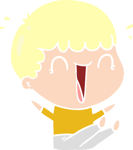 Bir insan tarafından çizilmiş düz renkli karikatür adam.