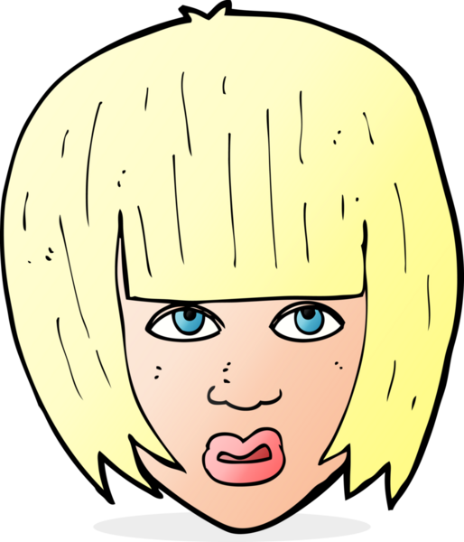 Bir insan tarafından çizilmiş uzun saçlı, rahatsız bir kız.