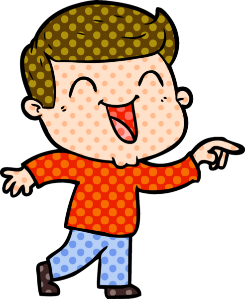 Bir insan tarafından çizilmiş gülen çizgi film adamı.