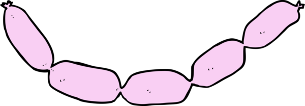 Bir insan tarafından çizilmiş bir sosis dizisi.