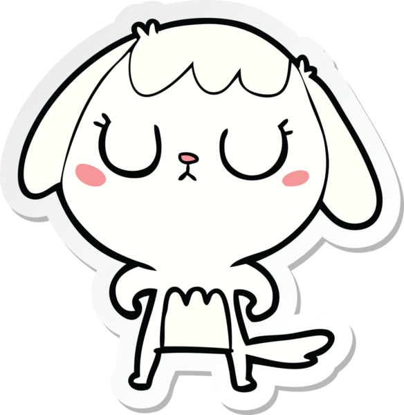 Bir insan tarafından çizilmiş şirin bir köpeğin çıkartması.