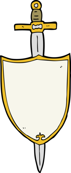 bir insan tarafından çizilmiş karikatür heraldik kalkanı