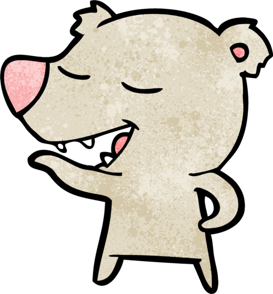 Bir insan tarafından çizilmiş çizgi film ayısı.