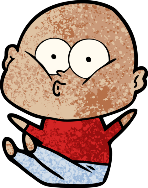 Bir insan tarafından çizilmiş kel bir adam.